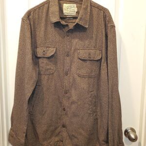Vintage100% Cotton Heavy Duty Brown Flannel  2XL